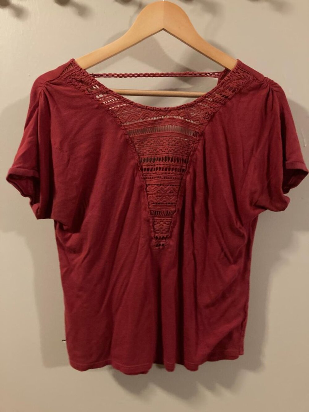 Red cutout shirt
